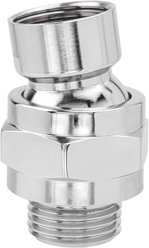 Bestgle Douche Adaptateur Pivotant RéGlable, Rotule Pommeau de Douche, Rotule Pivotante en Laiton Réglable, Universelle G1/2 Chrome, pour Connecter des Pommes de Douche et des Conduites D'eau