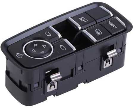 Uposao - Interruptor eléctrico para ventana, botón pulsador negro, ON-OFF, 1 vía, montaje en panel, compatible con 911 991 2012/01-2020/12, sustituye 99161315702DML