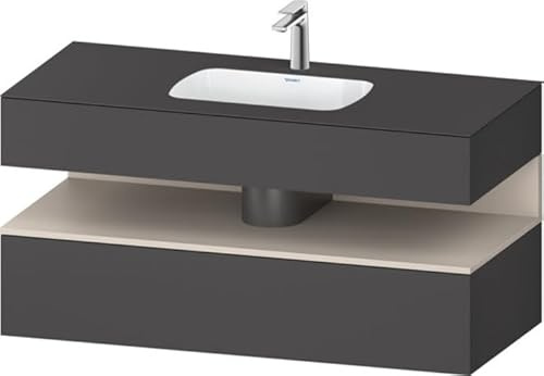 Duravit Qatego lavabo encastrado con base de lavabo consola, 1200x550x600mm, nicho Taupe mate, QA4787091, Color: Grafito