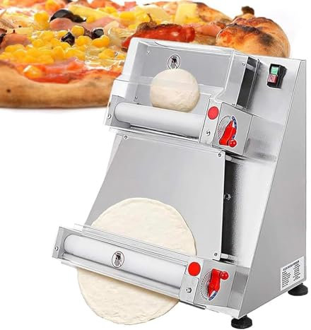 LSBHPPD Pizza forming machine, automatic commercial dough press, pizza dough roller press, electric stainless steel tortilla press, including crust, pita, tortillas and flatbreads,40CM