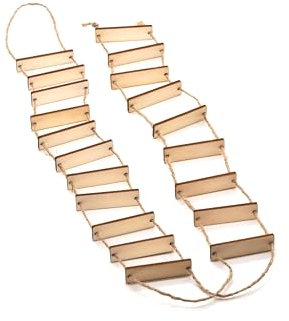 Strickleiter für Wichtelstreiche | Wichtelzubehör - Wichtelreich | Miniaturleiter in mehreren Längen | kurz, mittel, lang oder XXL | gefertigt aus Holz | auch als Weihnachtsdeko! (Lang - 20 Stufen)
