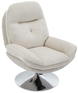 Vente-unique - Fauteuil pivotant en Tissu texturé Beige ILMACA