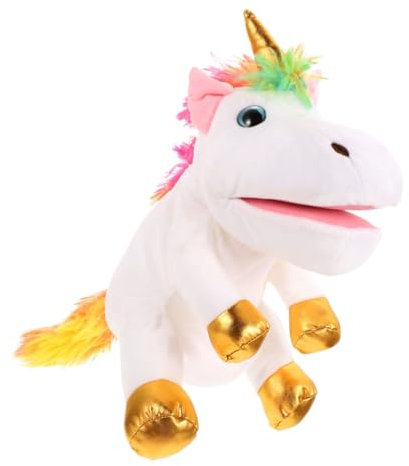 KOMBIUDA Einhorn-handpuppe Aus Pp-Baumwolle Kinderpuppe Zum Geschichtenerzählen Interaktives Spielzeug Für Fantasieaktivitäten