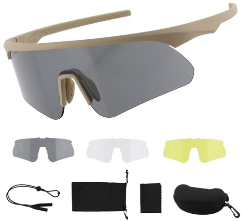 ToopMount taktische Schutzbrille, Schießbrille mit 3 Gläsern, TR90-Rahmen für Airsoft