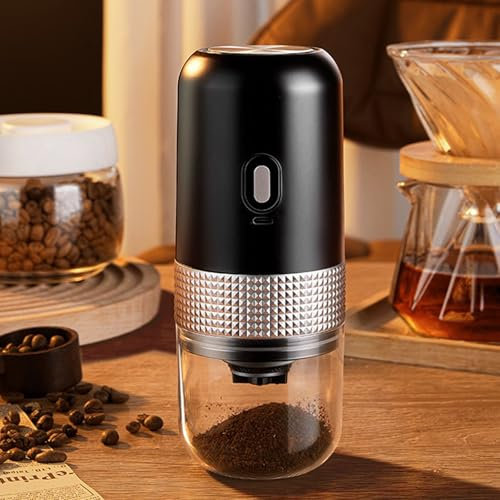 OGQTIBXV 3-in-1 Portable Coffee Machine Wireless Electric, Ceramic Grinding Cartridge, Heating Capsules Pods Espresso for Car Home Office Camping Travel Maker