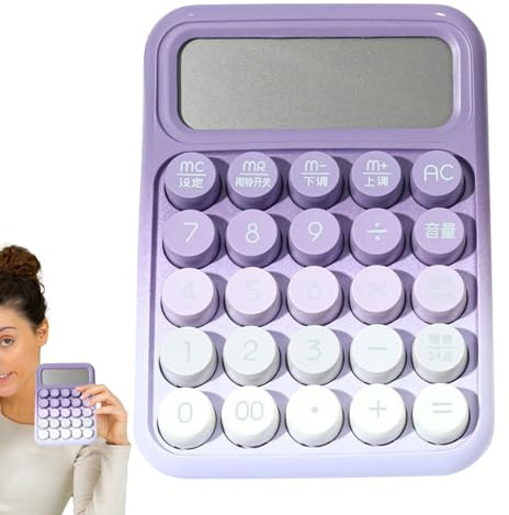 Calculatrice mécanique – Callculateur de bureau tactile | Calcuulateur mécanique alimenté par piles avec grand écran | Calciulateur de bureau | Cailculateur de style rétro pour un usage quotidien