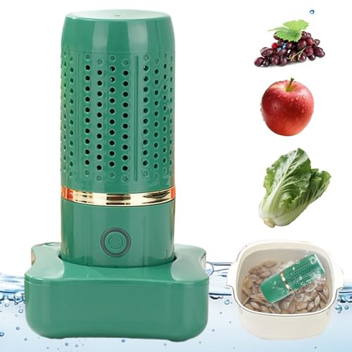 Lavadora de frutas y verduras, limpiador de frutas y verduras de 4800 mAh, purificador de alimentos, máquina multifuncional inalámbrica de larga duración para cocinar cereales, arroz, carne, mariscos