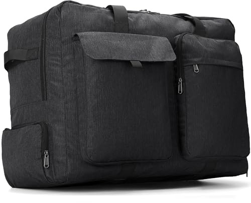 100L Sac de Voyage Pliable avec Compartiment à Chaussures, Grand Sacs de Voyage Léger avec Bandoulière pour Homme et Femme, Idéal pour Voyage, Camping, Déménagement, Emballage