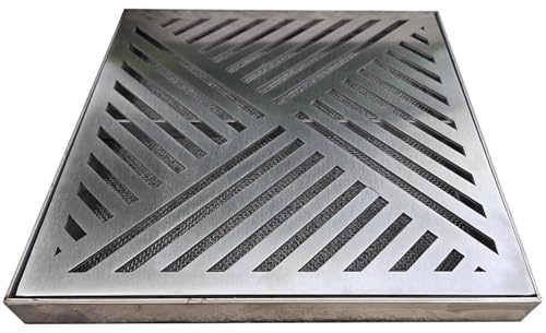 Rejilla Desague Terraza con Red Antihojas de 20cm 25cm 30cm 35cm 40cm 45cm 50cm 55cm, Sumidero Terraza de Acero Inoxidable 304, para Ducha, Baño, Cocina, Jardín y Patio(30cm/12in)