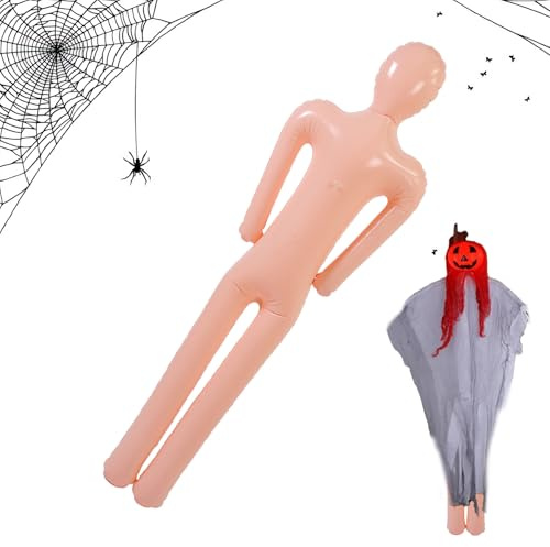Mxshc Maniquí Inflable de Halloween | Cuerpo Inflable para Cosplay Y Decoración De Halloween,Atrezzo Fotográfico De Modelo Espeluznante para Exposiciones Temáticas Interior Exterior Habitaciones