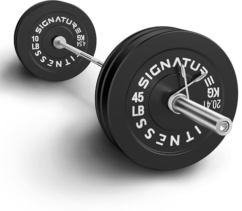 Fitvids 2-Inch Olympic Bumper Weight Plates Set Including 160 LB Weight Plates & 7FT Olympic Barbell Bar, Black