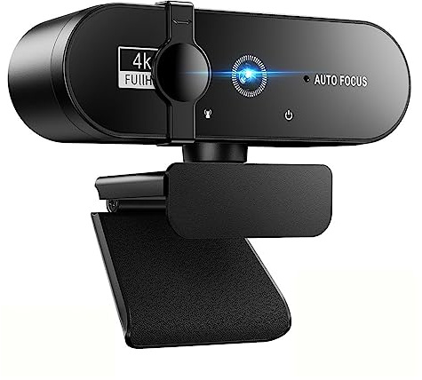 Webcam, Webcam 4K Mini videocamera 1080P Webcam Full HD 2K con microfono Autofocus Web Camera for PC Computer portatile Videocamera online(4K)