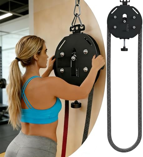 lealovengzh Entrenador De Cuerda Sin Fin, MáQuina De Escalada con Cuerda Sin Fin, Siste-ma De Poleas De Cable PortáTil para Entrenamiento De Cuerpo Completo, Entrenador De Resistencia Ajustable Black