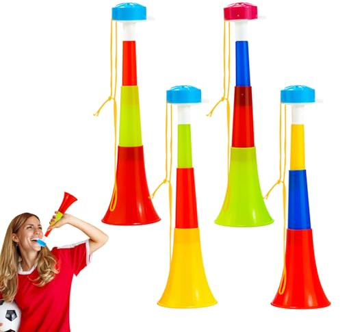 pclapora 4 Stück Vuvuzela Tröte Lautstark Cheerleading Horn aus Plastik