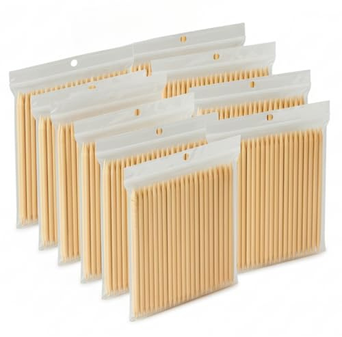 Bastoncini in legno d'arancio, 1000 pezzi (10 × 100), spingicuticole e bastoncini per manicure con punta, bastoncini per manicure, nail art e cura delle unghie