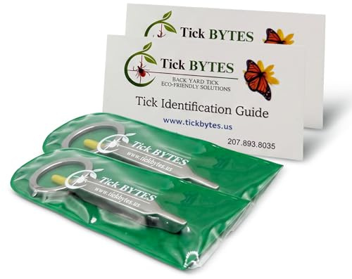 TickBYTES - Kit per la rimozione delle zecche, pinzette a punta fine in acciaio inox con lente d'ingrandimento e carta d'identità, strumento sicuro per rimuovere le zecche, portatile, essenziale per