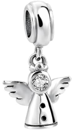 MariaFonte Charm New 2025 Compatibile Tutte Marche Bracciali Collane Angelo Custode Portafortuna Argento 925 Compleanno Anniversario Ciondoli Originale Amicizia Mamma Bead Cuore Set Natale