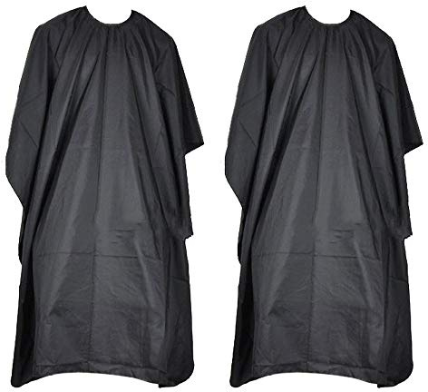 2 Pcs Barber Cape Black Waterproof Hairdressing Cloak for Hair Washing Hair Cutting Hair Coloring