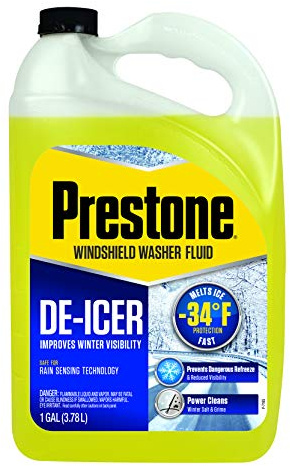 Prestone AS253-6PK De-Icer Windshield Washer Fluid (for Temperatures as Low as -34F), 1 Gallon, 6 Pack