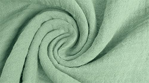 Musselin Stoff Meterware Uni Einfarbig - 1 Meter, Musselinstoff, Baumwollkrepp, Double Gauze, Babykleidung, Kuscheltücher, Stoffwindel, Dekoration (Alt Grün)