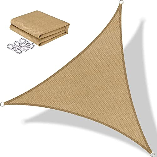 Supatmul Vela triangolare 2,5x2,5x2,5m ombreggiante impermeabile protezione raijg UV in HDPE per terrazzo, balcone, giardino, piscina