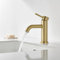 DETBOM Mitigeur de Lavabo, Robinet de Lavabo Réglable Chaud et Froid, Robinet Salle de Bain Monocommande, Acier Inoxydable, Aérateur Amovible, Sans Plomb, Doré