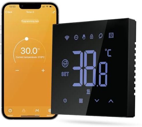 MIUCDA Thermostat Fussbodenheizung Wasser, Tuya WiFi Heizungsthermostat Smart Digital Raumthermostat Kompatibel mit Alexa, Google Home
