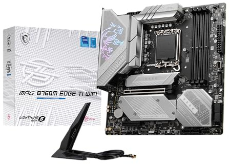 MSI MPG B760M Edge TI WiFi - Placa Madre para Juegos (compatible con procesadores Intel de 14ª/13ª/12ª generación, LGA 1700, DDR5, PCIe 5.0, ranuras M.2, LAN de 2.5 Gbps, USB 3.2 Gen2, Wi-Fi 6E, mATX)