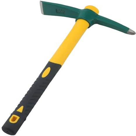 LEXININ 14oz/400g Pick Mattock Hoe, 15 Inch Mattock Tool, Gardening Mini Pick Pickaxe for Mining, Camping, Yellow