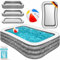 KESSER® Piscina hinchable familiar para niños y adultos, piscina familiar, verano, 305 x 183 x 56 cm, 1180 litros, capacidad para niños, incluye kit de reparación y pelota