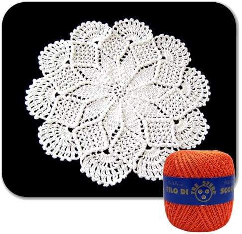 Orange Hakeldeckchen rund aus Baumwolle 26 cm (28CN) - Made in Italy