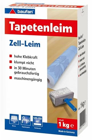 Baufan Tapetenleim 1 kg Zell-Leim Tapetenkleister Tapetenkleber Kleister Tapete Rauhfaser