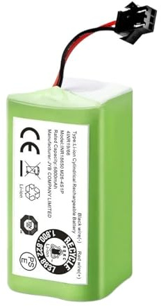 EDUQKWQS Batería De Iones De Litio For Aspiradora Conga, 14,8 V, 2600 MAh, Compatible con Modelos 950, 990, 1090, 1790 Y 1990, Deebot N79S, N79, DN622, 11S Y X500.(2600mah)