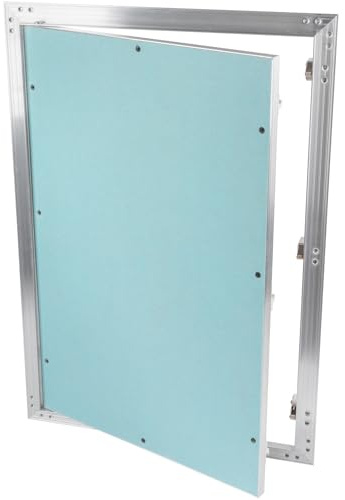 Vent Systems 400 x 600 mm Plasterboard Access Panel with 1.25 cm Gypsum Board - Push-Click Aluminium Inspection Hatch for Wall, Ceiling - Fuse Box Cover, Ceiling Panels, Wall Access Panel, Loft Hatch