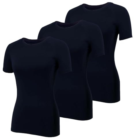 YUSHOW 3er Pack Kompressionsshirt Damen Kurzarm - Blickdichtes Sportshirt Set für Gym & Yoga - Atmungsaktives Funktionsshirt mit 4-Way-Stretch