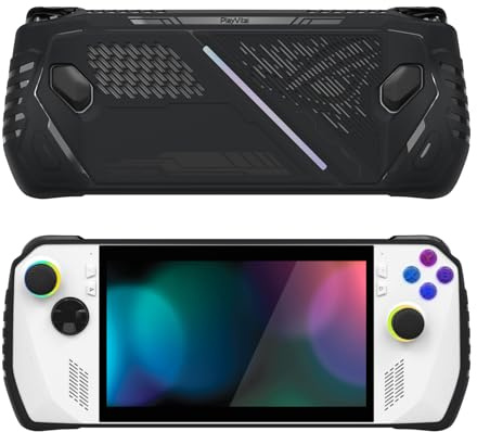 playvital Cover Protettiva TPU Morbida per ROG Ally, Absolute - Nero | Custodia Grip Antiscivolo e Copri Levette Analogiche, Protezione da Graffi e Urti, Non per Rog Ally X