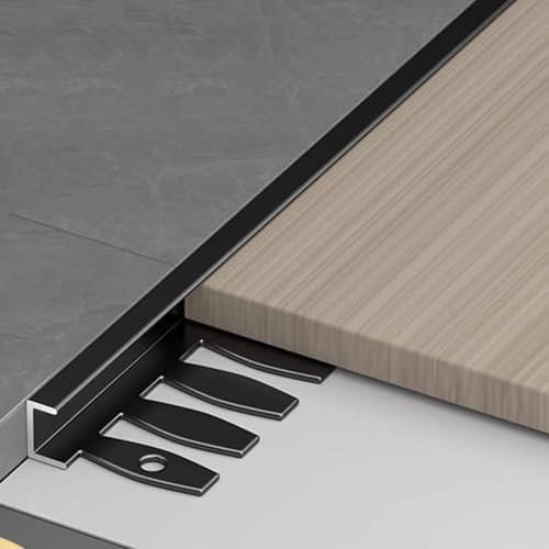 WJYWX Bendable End Profile For Wall And Floor Tiles 0.9m 3 Pieces Edging Profile Aluminum C-shape Profile Metal Profile Easy Installation For Your Tile Finishes(Matte black,18.5mmx0.9m)