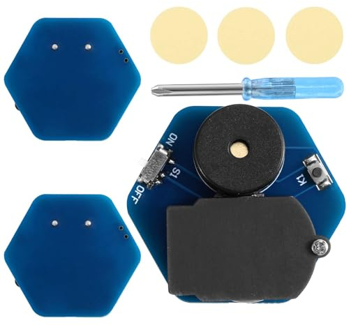 BTFO 3uds Generador Ruido de Grillos, Diseño Geométrico Hexagonal con 16 Sonidos Pitido Grillos Dispositivo de Broma Oculto para Fiestas Oficina Casa Escuela y Coche (Azul)