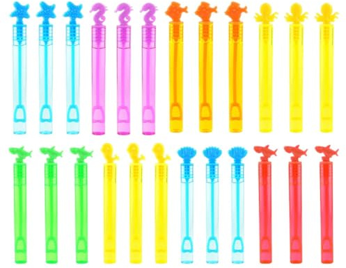UIEXAY 24Pcs Di Mini Bolle Di Sapone, Con Manici Animali Marini In 6 Colori Diversi,Riempitivi Per Sacchetti Per Bambini,Ideale Per Compleanno, Regali Di Fine Festa,Nessun Liquido(Stili Casuali)