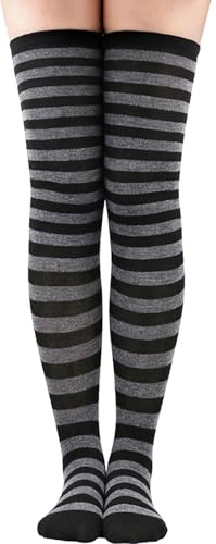 LXOrdora Over Knee Thigh High Socks Women Striped Stockings | Over Knee Style, Comfort Fit, Casual Daily Wear for Women