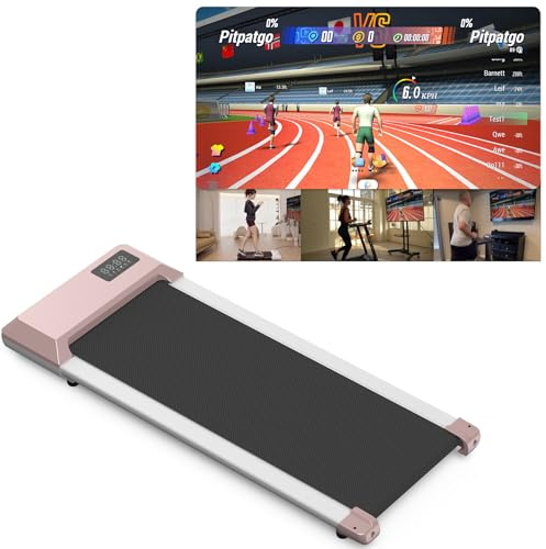 Superun Raceable Walking Pad – Laufband für Zuhause 2.5 PS mit App und Fernbedienung – Laufband Schreibtisch max 136 kg mit Multi-Runner-Rennen und Training Couses