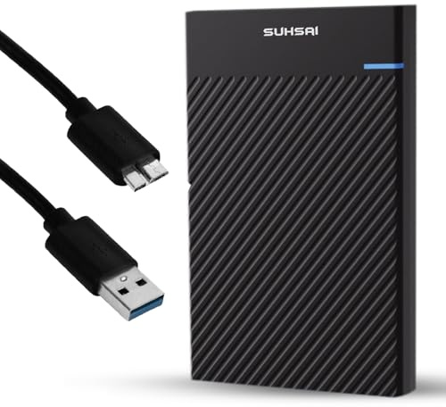 SUHSAI Disque dur externe USB 3.0 1 To – Disque dur portable, stockage Plug & Play pour ordinateur portable, PC, Mac, ordinateur de bureau et consoles de jeu