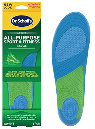 Dr. Scholl’s Sport Insoles - Superior Shock Absorption and Arch Support to Reduce Muscle Fatigue and Stress on Lower Body Joints for Women Size 6-10