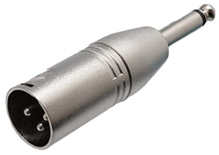 CABLEPELADO Adaptador XLR Mono 3 Pin Macho - Jack 6.35 Macho | Adaptador XLR a Jack | Apto para mezcladores, micrófonos, amplificadores, ecualizador, teclados, guitarras, piano eléctrico, etc