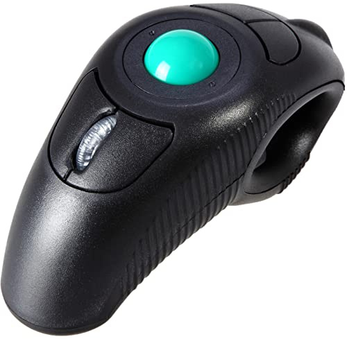 EIGIIS 2.4G Ergonomic Trackball Handheld Finger USB Mouse Wireless Optical Travel DPI Mice for PC Laptop Mac Left and Right Handed