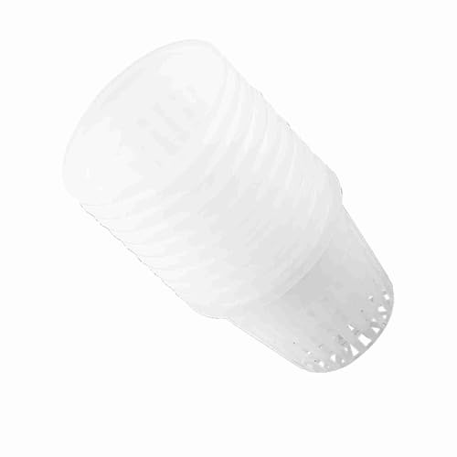Haofy 10-teiliger Hydroponikkorb, Hochleistungs-Schlitznetz-Pflanznetzbecher, breite Lippenpflanznetz-Töpfe, Pflanzennetz für Aquaponics-Orchideen[Weiß]