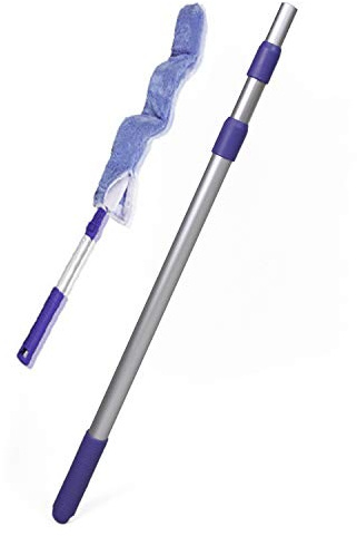 Putzen wie die Profis – Flex Dusty Staubwedel mit Teleskopstiel (70–175 cm) - Flexibler Microfaser-Staubmop für hohe Flächen & Enge Stellen - waschbar & biegbar - inkl. Gratisprobe GlasRein