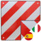 TRUTZHOLM Warntafel Sicherheitstafel Italien und Spanien 2 in 1 50 x 50 cm rot weiß reflektierendes Warnschild für Heckträger und Fahrradträger zur Kennzeichnung mit Befestigungslöchern