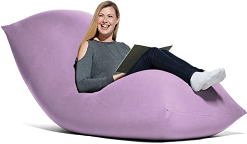 Yogibo Max 6 Foot Giant Bean Bag Chair Bed Lounger for Adults, Kids and Teens with Filling, Extra Large, Oversized, Big, Huge, Plush, Sensory Beanbag Couch Sofa Sack, Washable Cover, Lavender