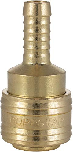 Poppstar Schnellkupplung Druckluft NW 7,2 mit Schlauchtülle (für Schläuche mit LW 9,5mm) für Druckluft-Anschluss